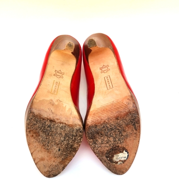 Steven by Steve Madden Vintage Mid-00s Lalo Red Patent Peeptoe Pumps - Picture 7 of 7